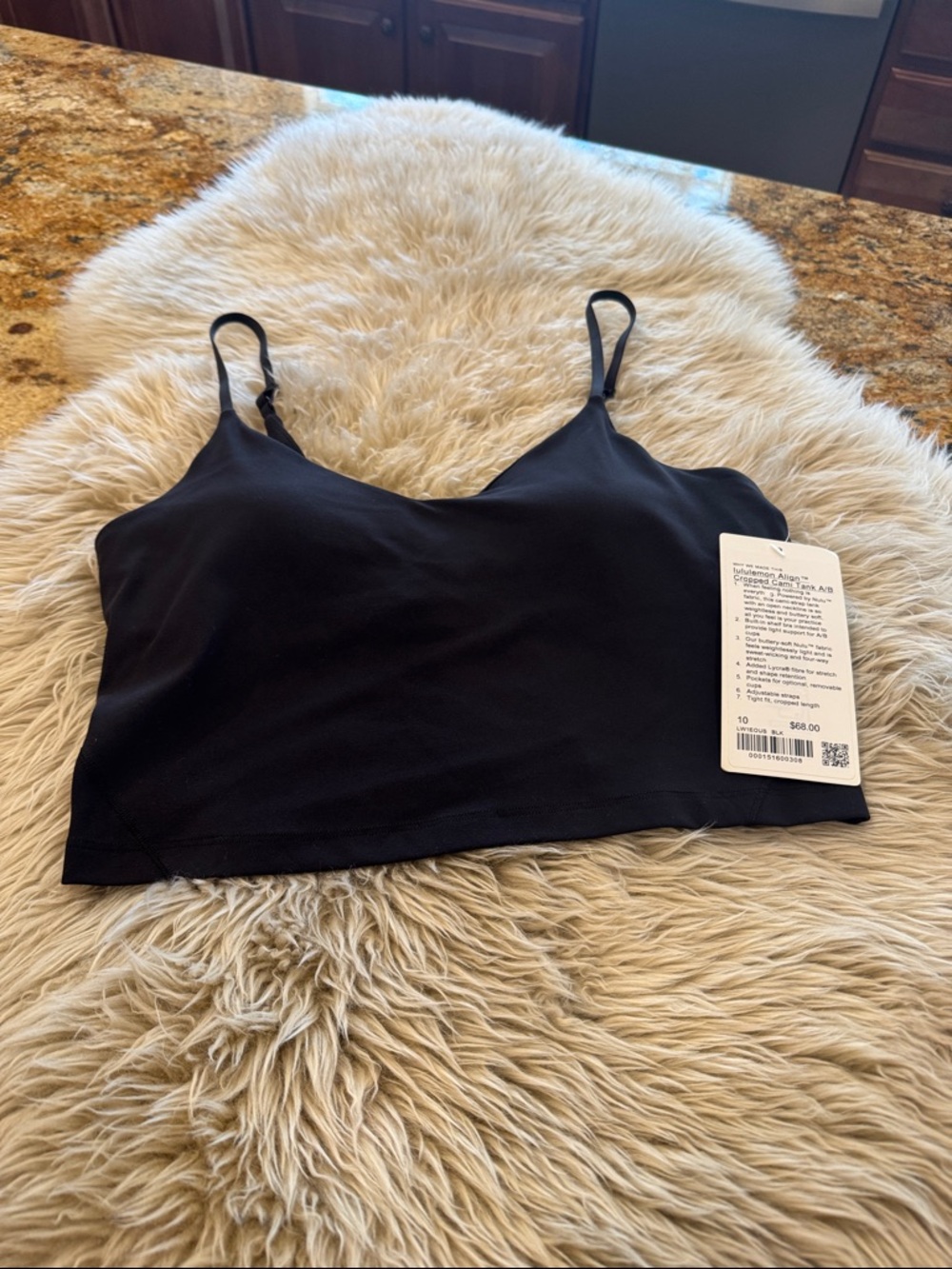 NWT Lululemon Align cropped cami tank A/B black size 10.